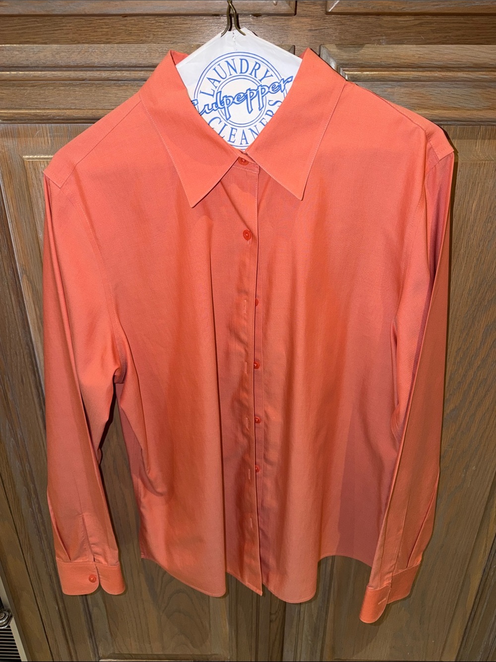 Nina McLemore Cotton Button Down Salmon Shirt